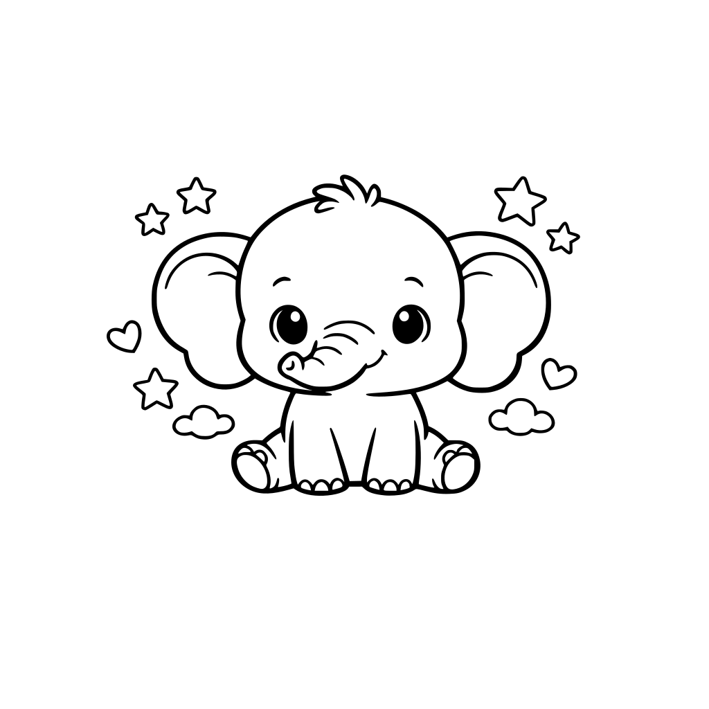 A cute chibi elephant
