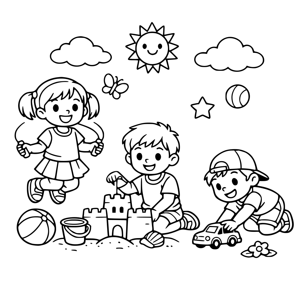 young children playing