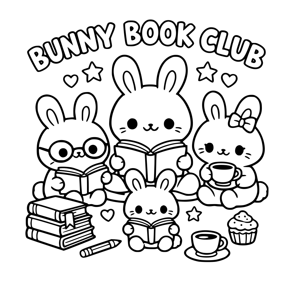 kawaii bunny book club