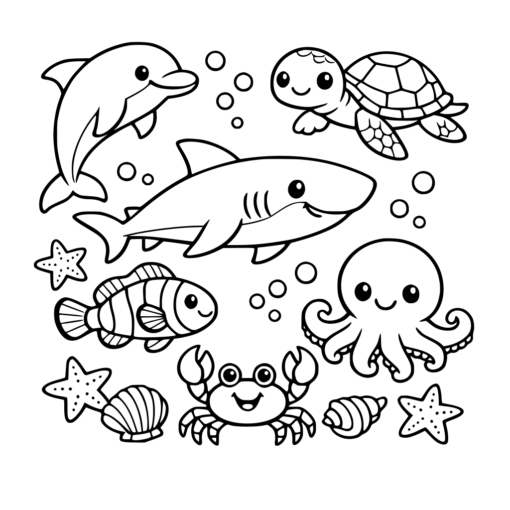 ocean animals coloring