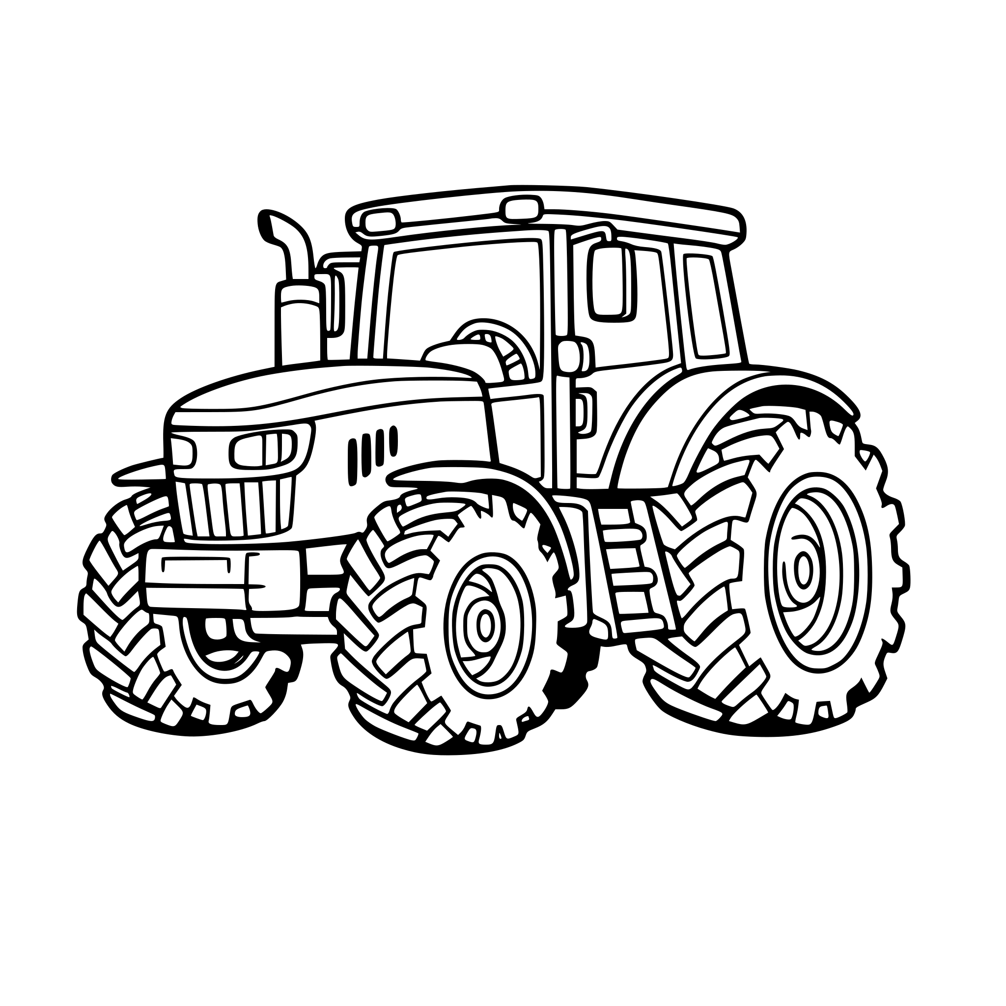 un trattore da colorare