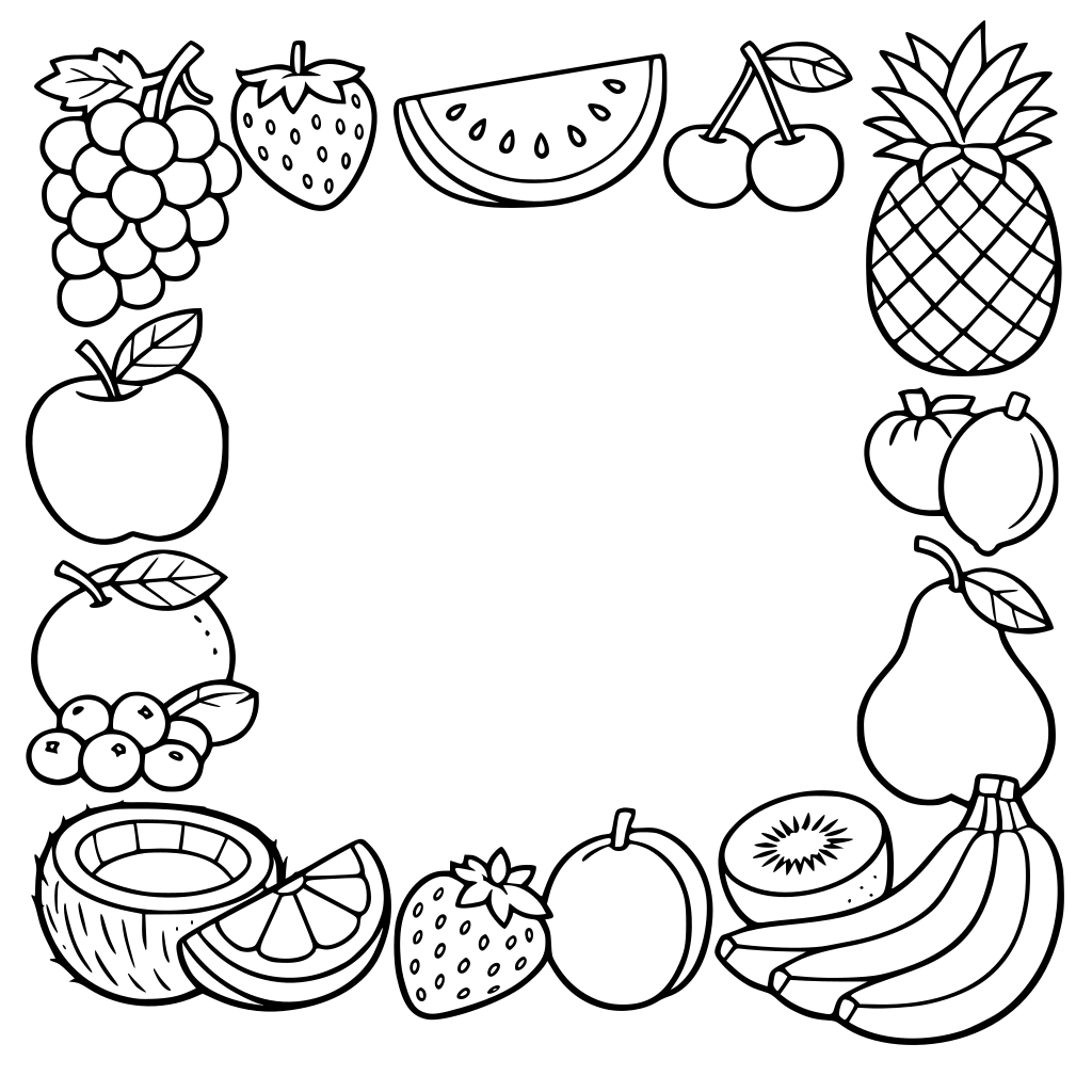 border of fruit
