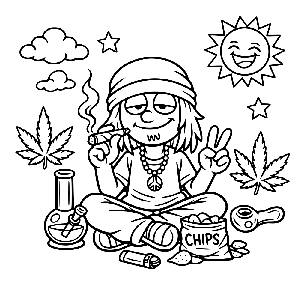 stoner cartoon outline