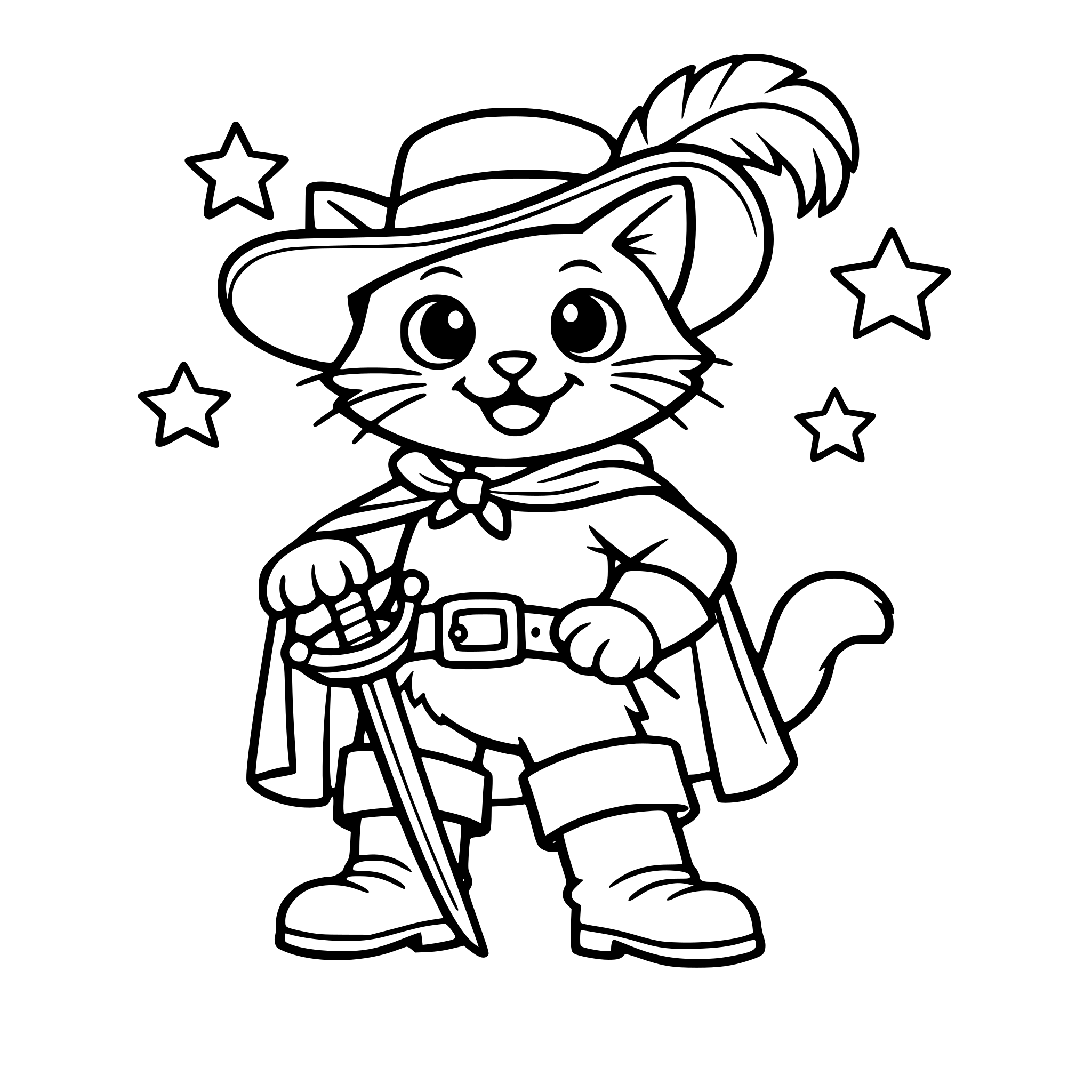 Un gato con sombrero y botas