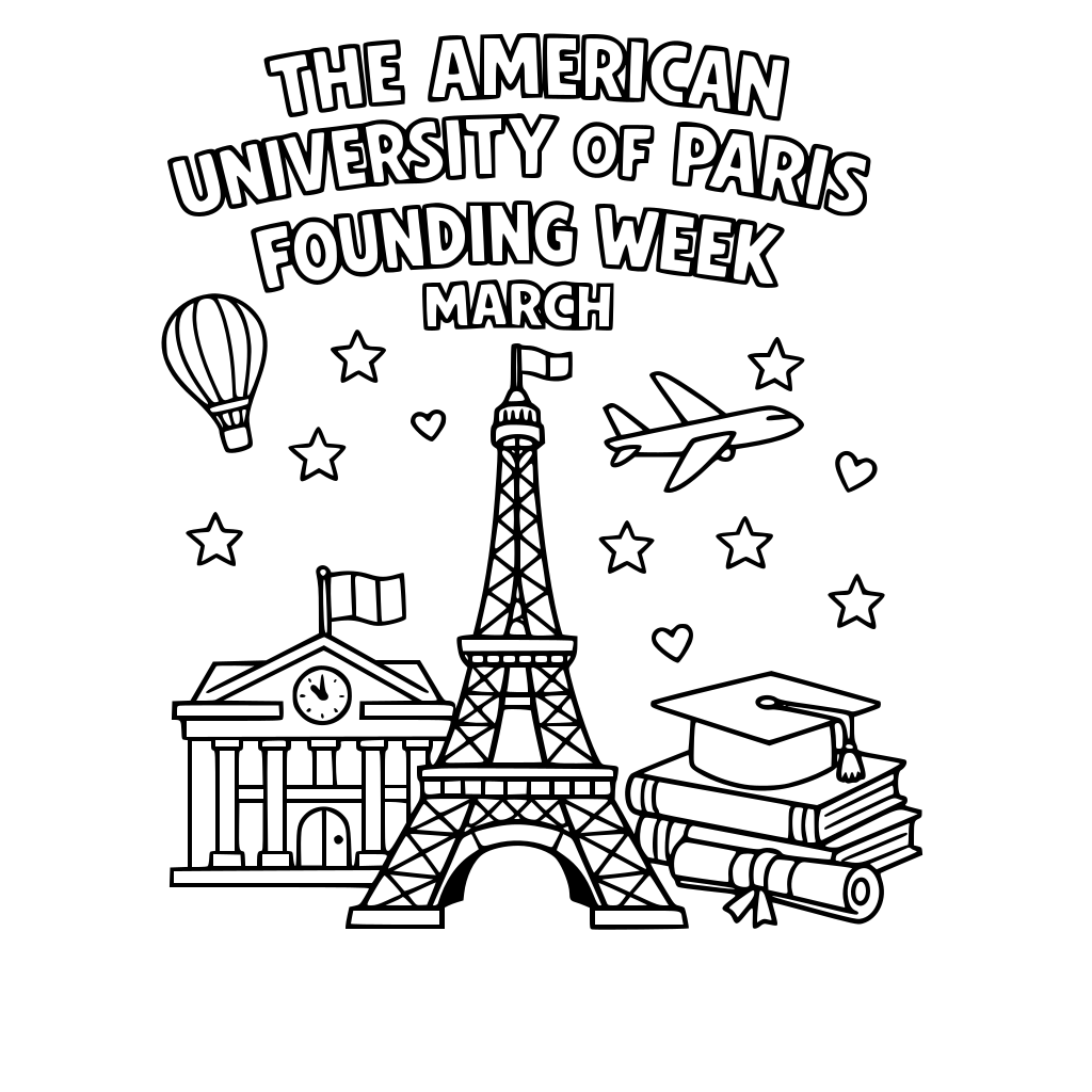 American University of Paris coloring book activity for Founding Week in March