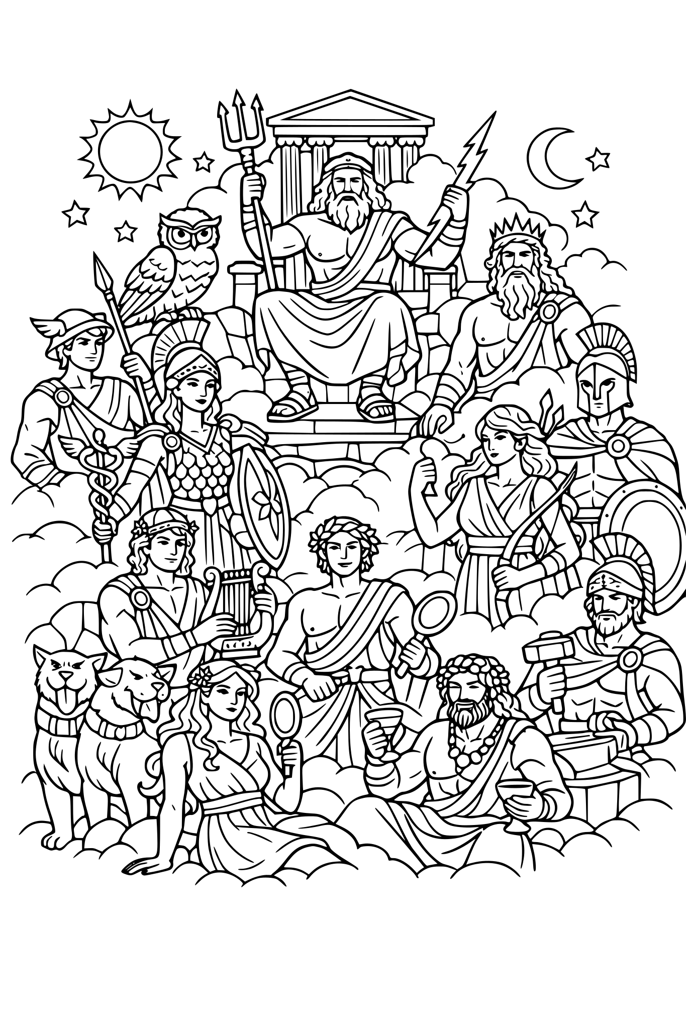 dioses griegos en el olimpo