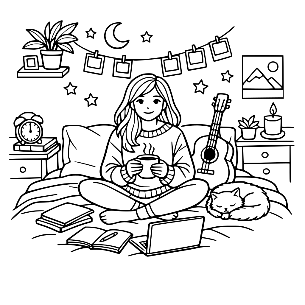 cozy 25 year old woman room