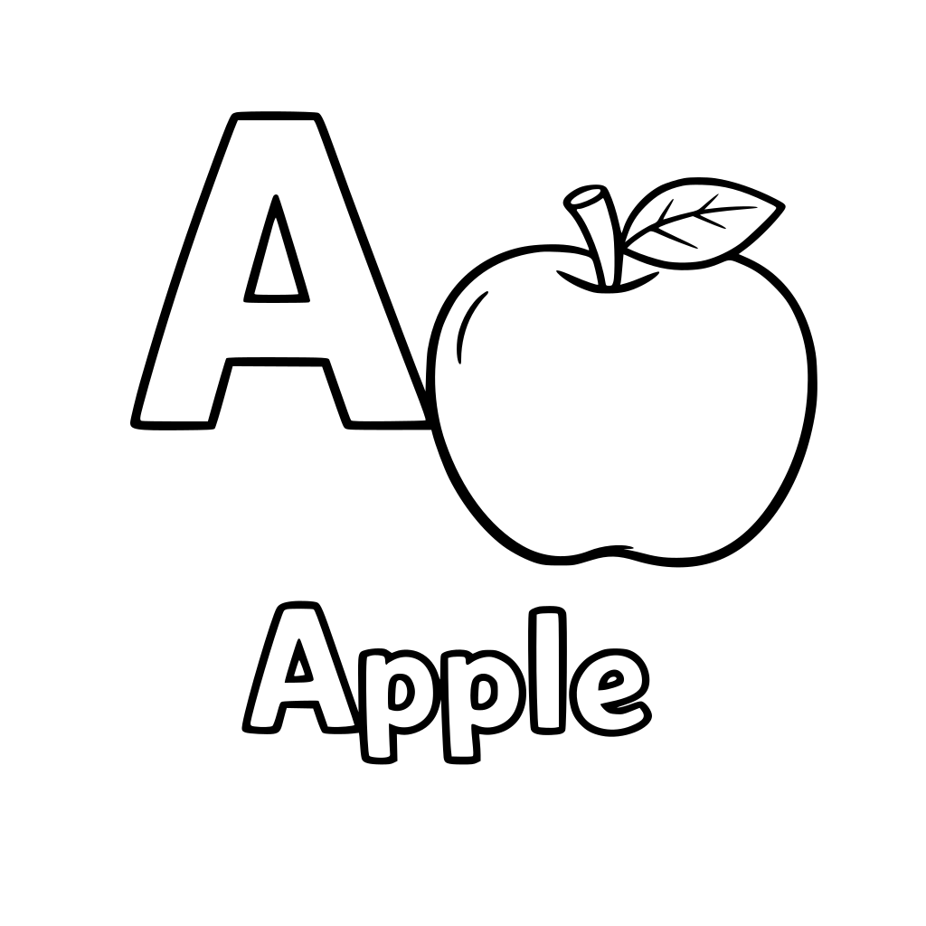 The word "apple" corresponds to the letter "A".