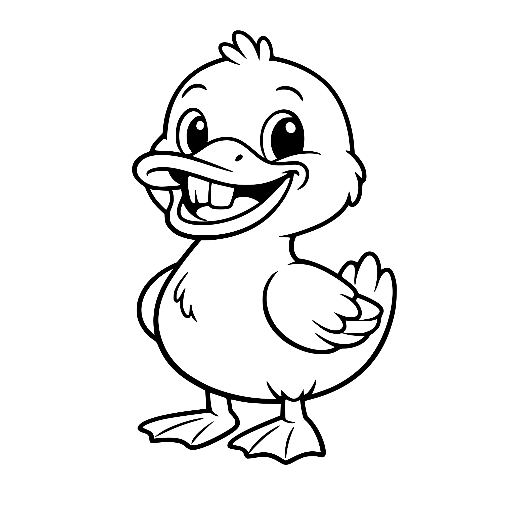 Um pato com dente.
