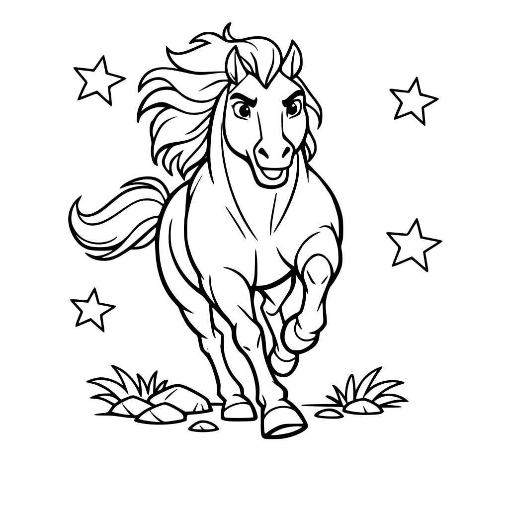 Desenho do spirit o corcel indomável