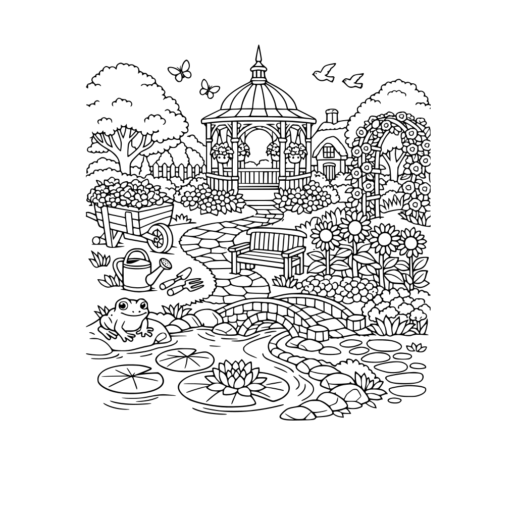 a detailed garden