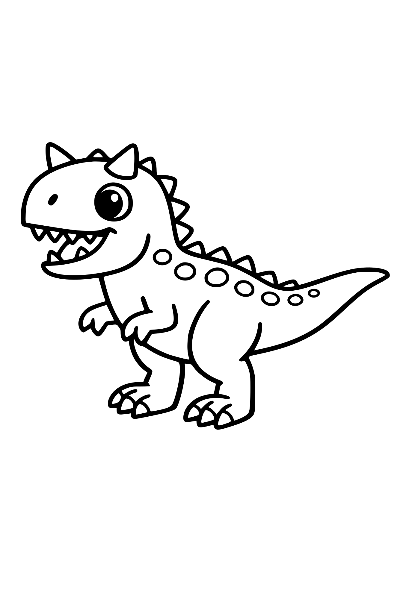 Carnotaurus obrazek dla małych dzieci, bez szczegółów, bez tła