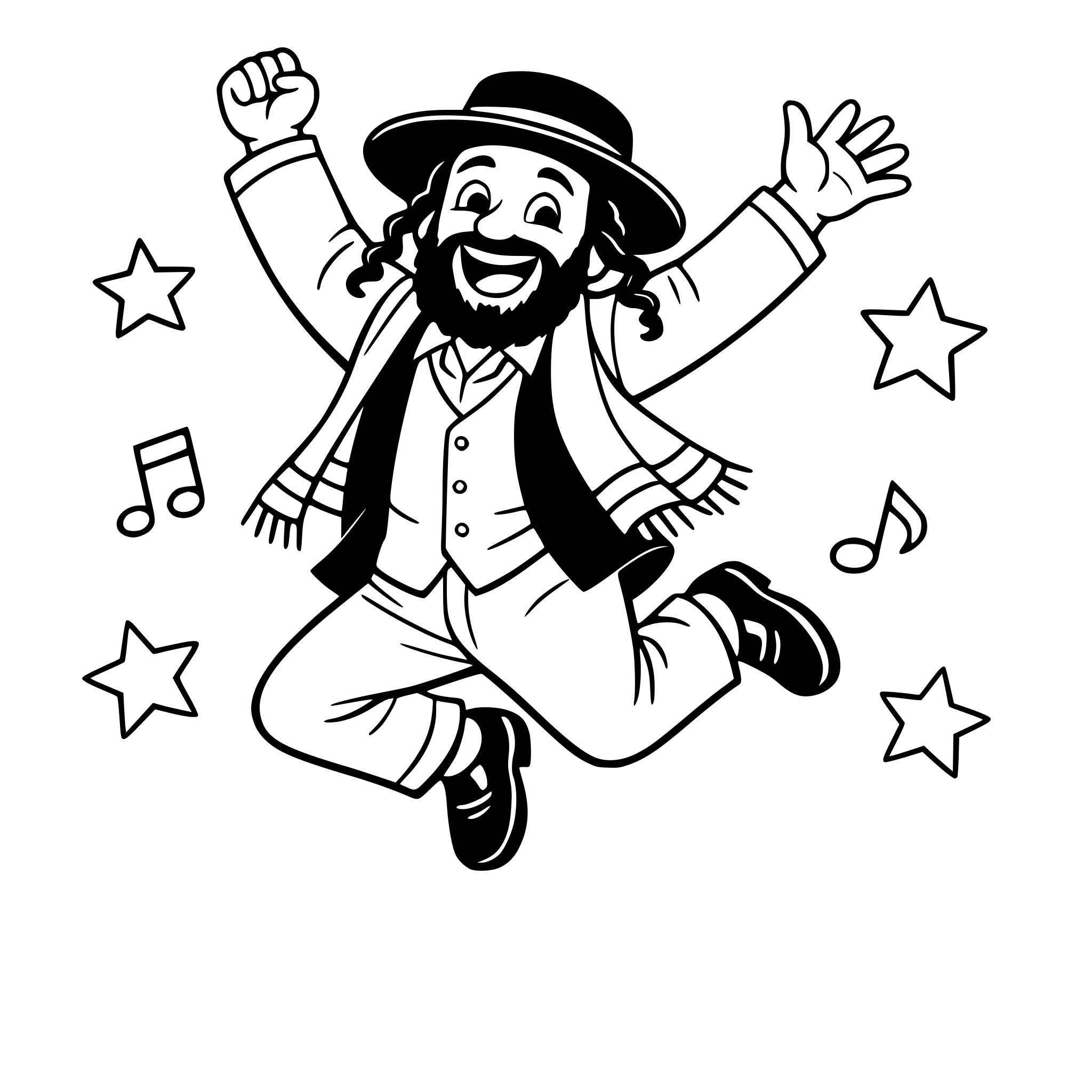 a jewish man jumping