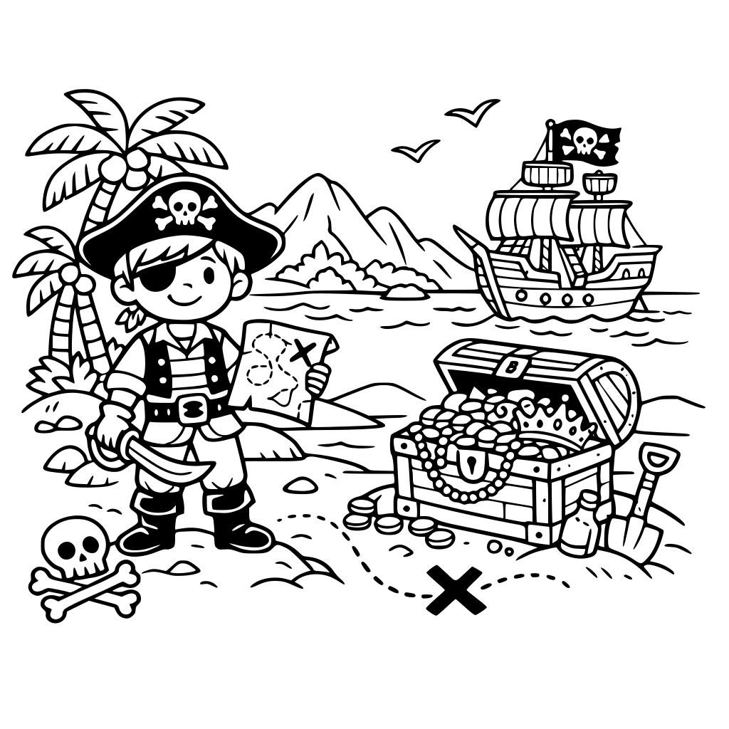 treasure island coloring page
