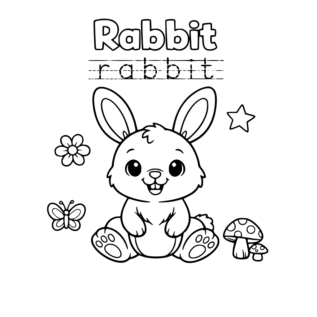 cute animals book for kids with their traceable name and small colourful image