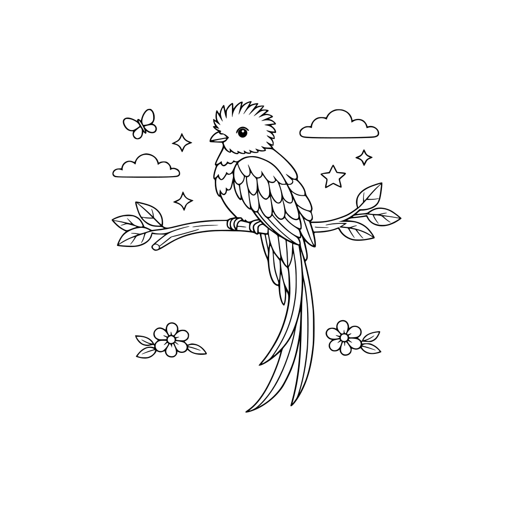 por favor dibuja un bello quetzal