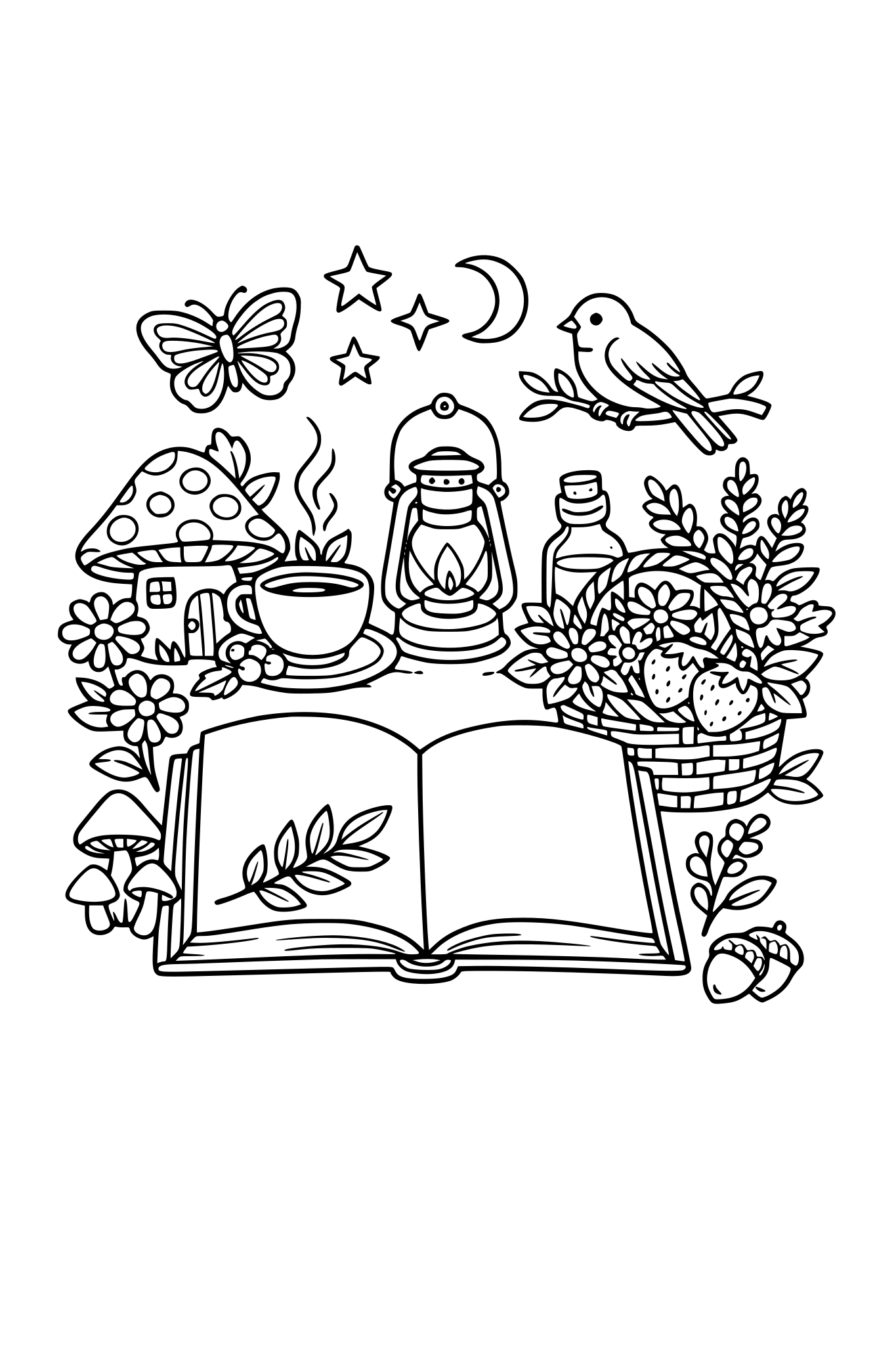 Cottage core book page