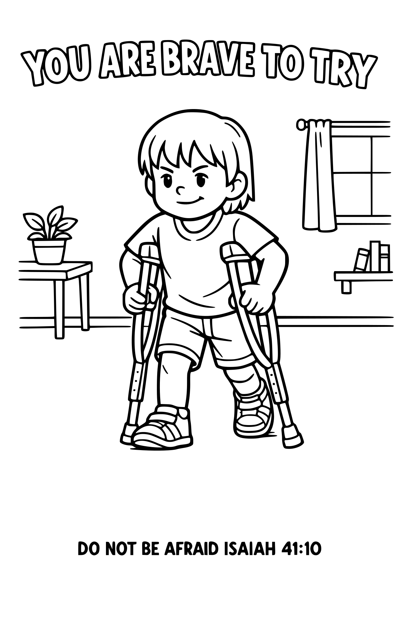 Black and white coloring page, simple kids line art, one chi