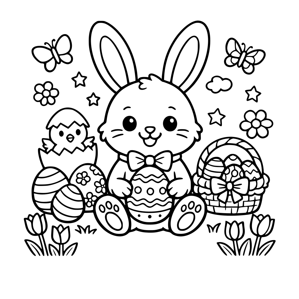 make an Easter book with coloring pages