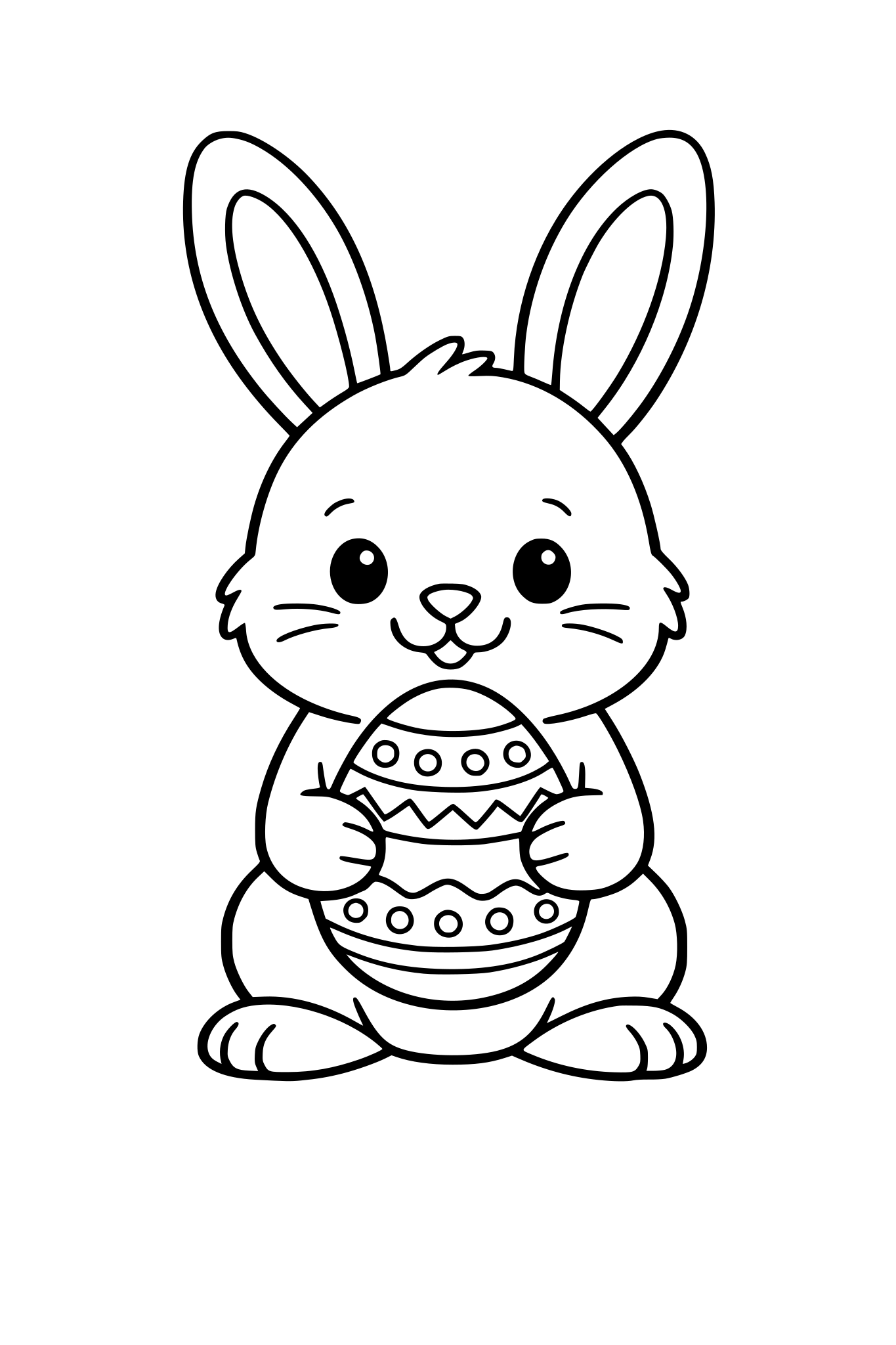 zajączek trzymający w łapkach pisankę