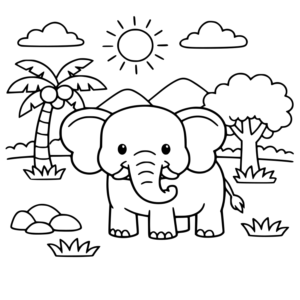 LIBRO PARA COLOREAR DE ANIMALES: UN ANIMAL EN CADA PÁGINA. QUE EL ANIMAL SALGA EN SU ENTORNO. DIBUJOS SENCILLOS PARA COLOREAR PARA NIÑOS DE 6 AÑOS. CADA PAGINA UN ANIMAL