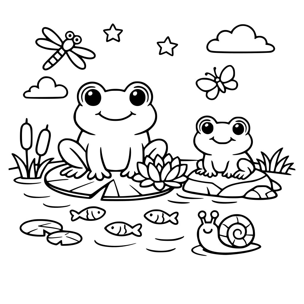 um livro para colorir de sapos