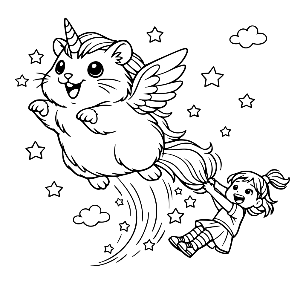 אוגר חד קרן שגורם לילדה להתעופף באוויר