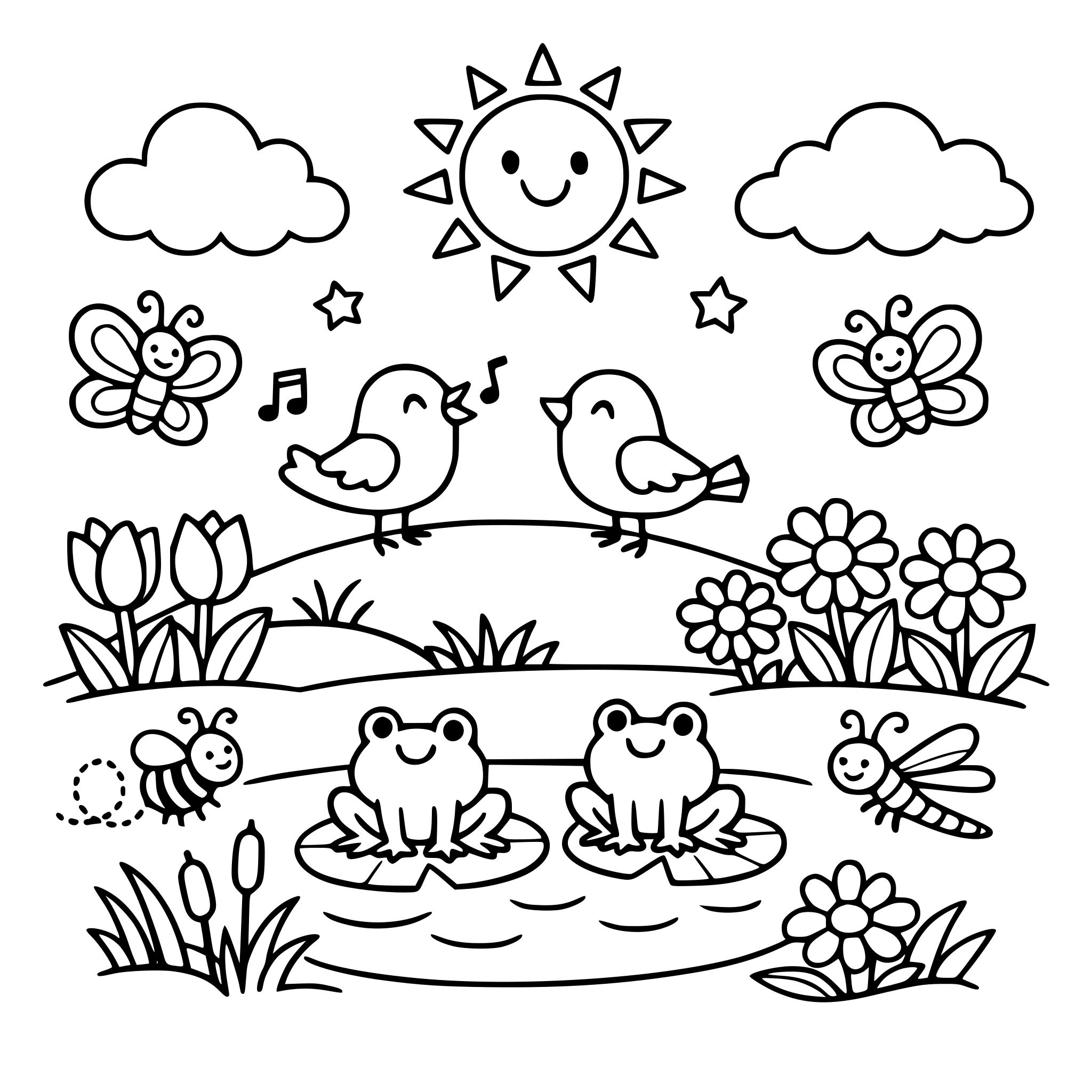 spring themed picture for 1st graders - NO easter bunny or easter eggs
