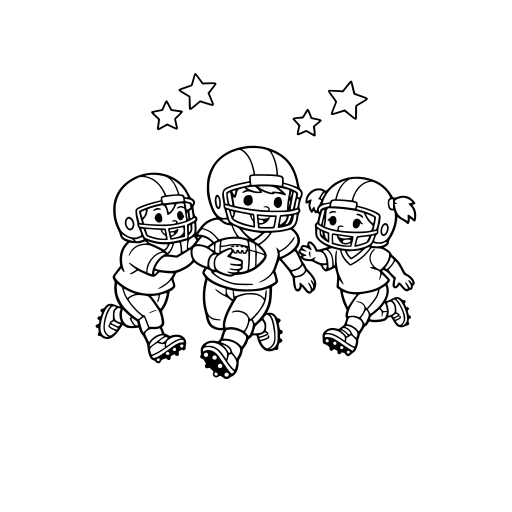 Kids playing American football