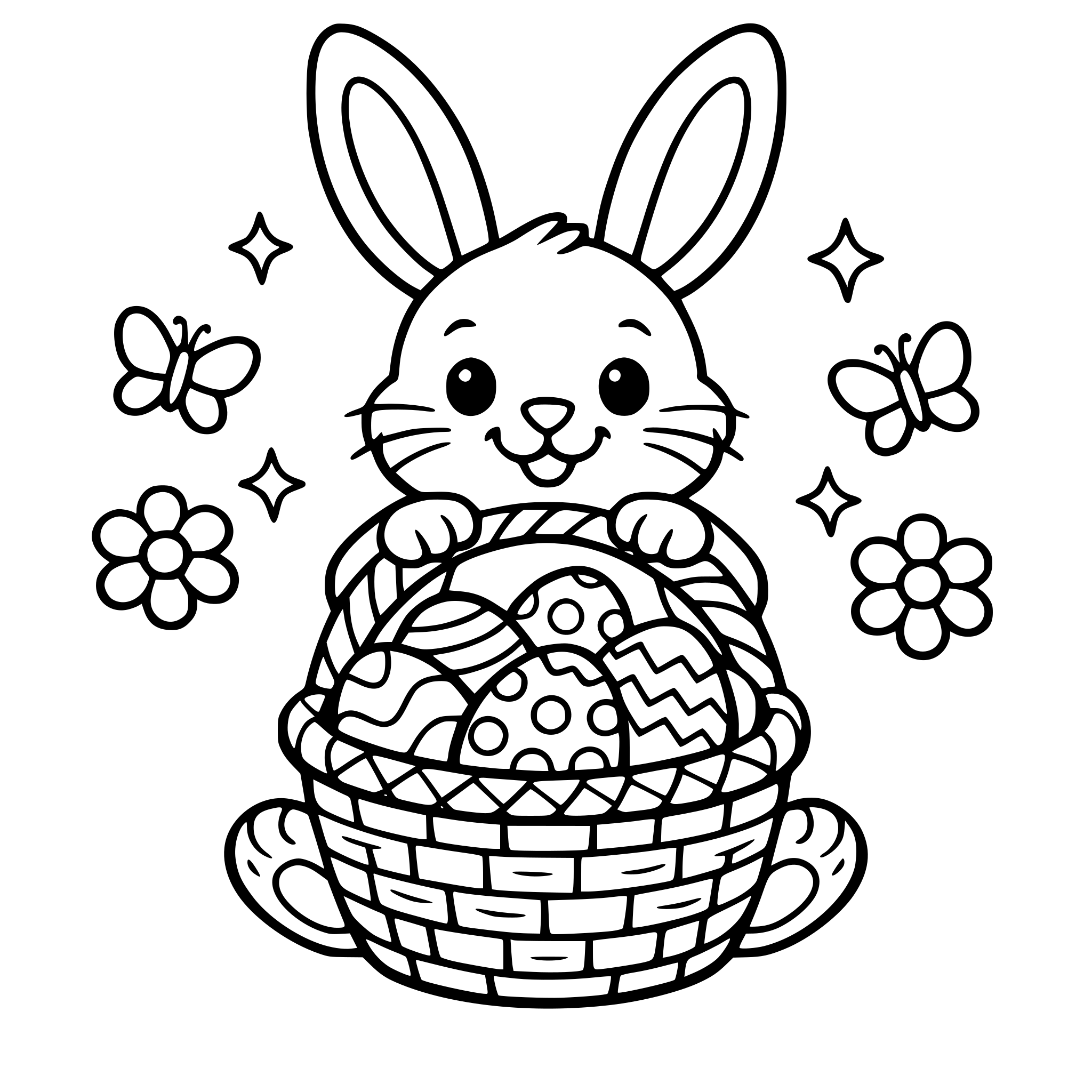 Ik wil een paashaas met eieren in een mand