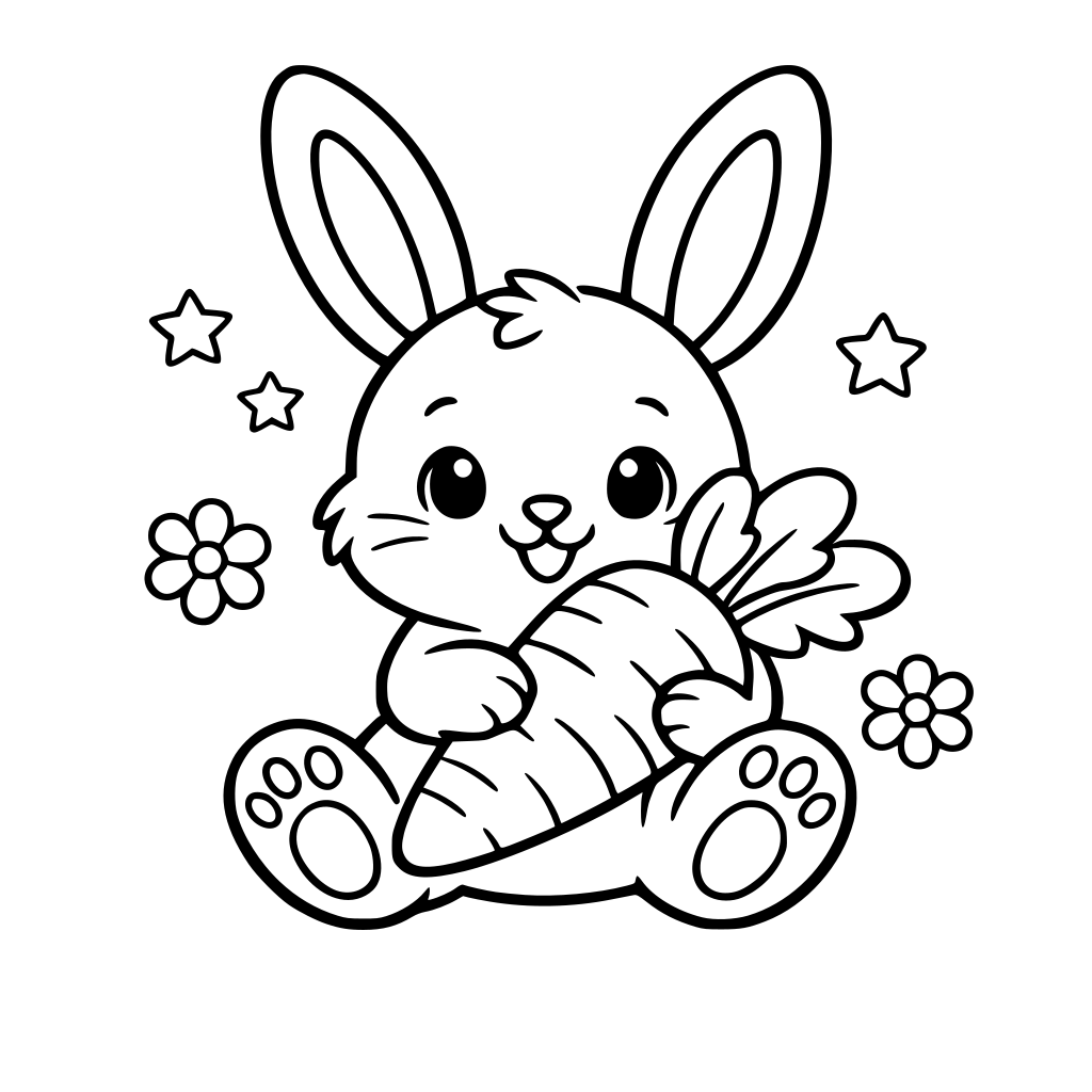 UN CONEJO CON SU ZANAHORIA