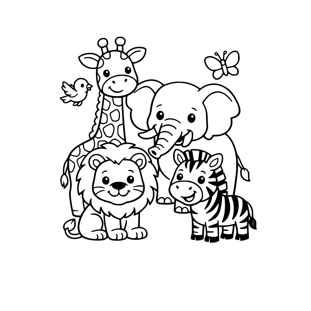 Create a book with safari animals