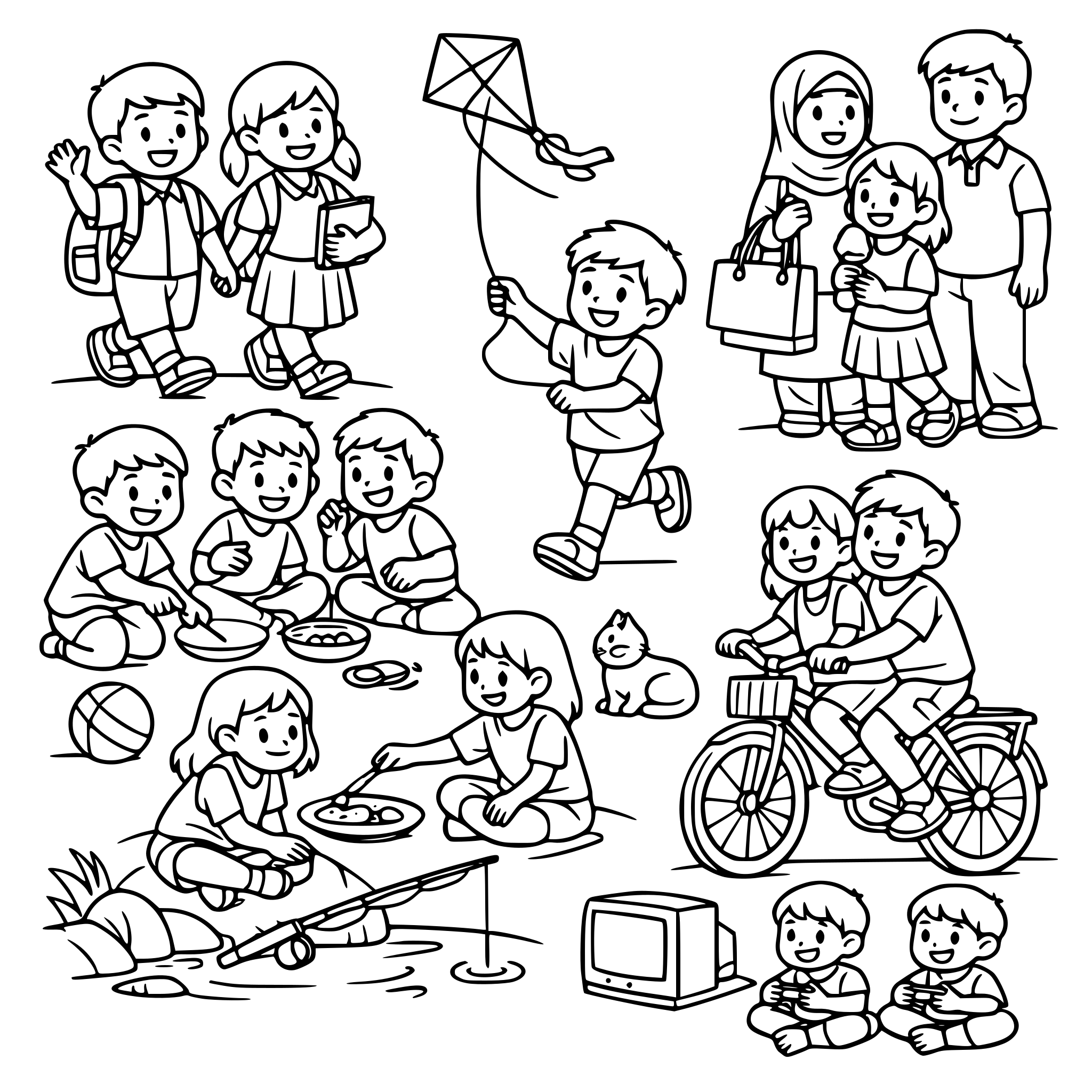 Nostalgic moment as Malaysia’s children in everyday life. They play, shop, school, leisure and many more activities either with friends or family.