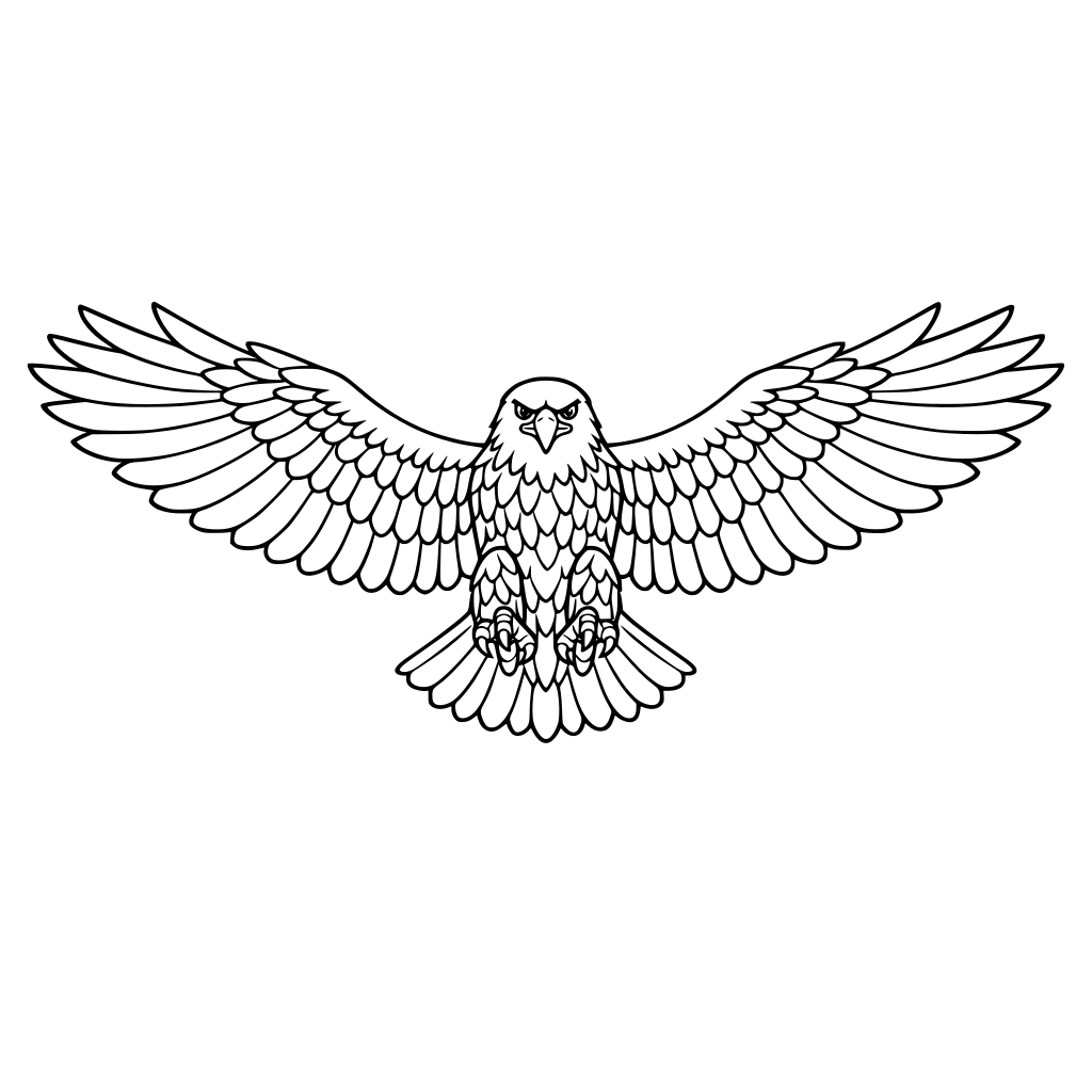 por favor dibuja un águila con las alas abiertas