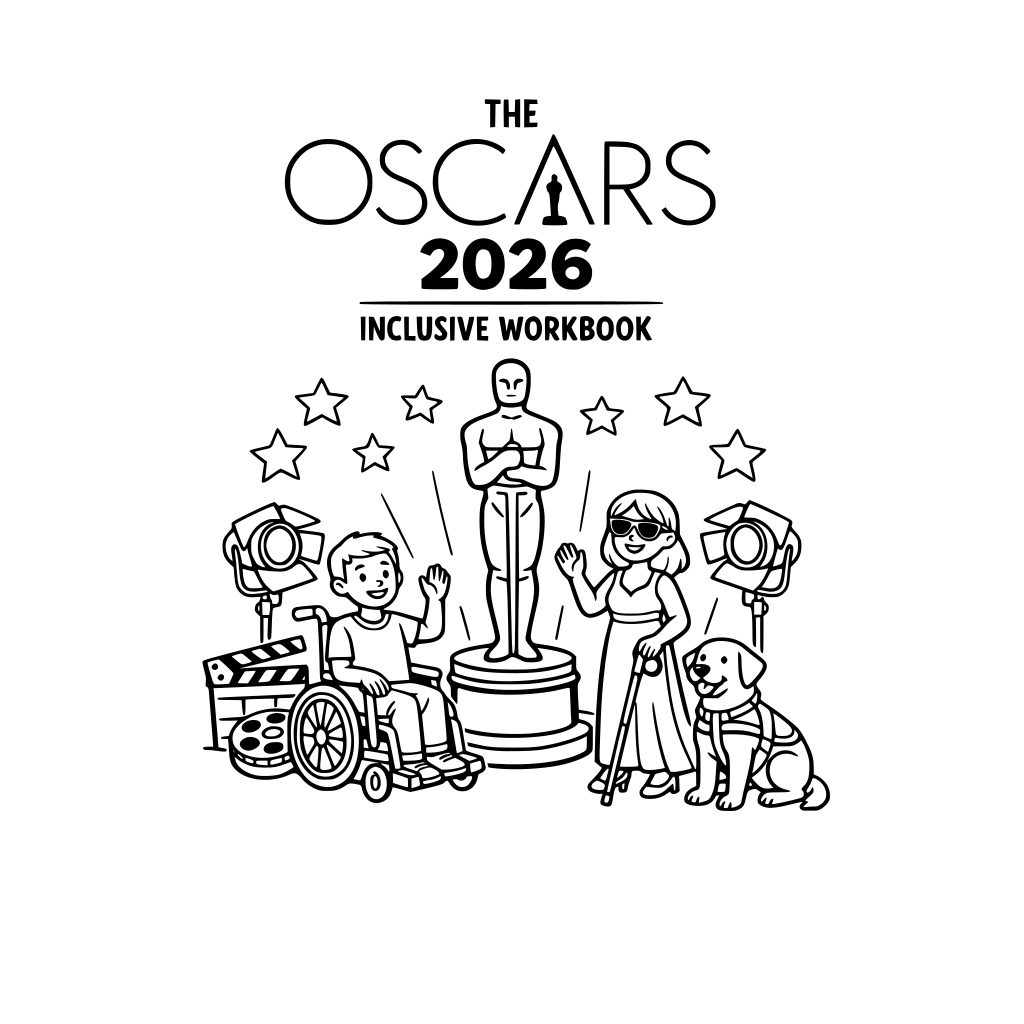 Can we make a cover page for an oscars themed 2026 workbook for participants with disabilities
