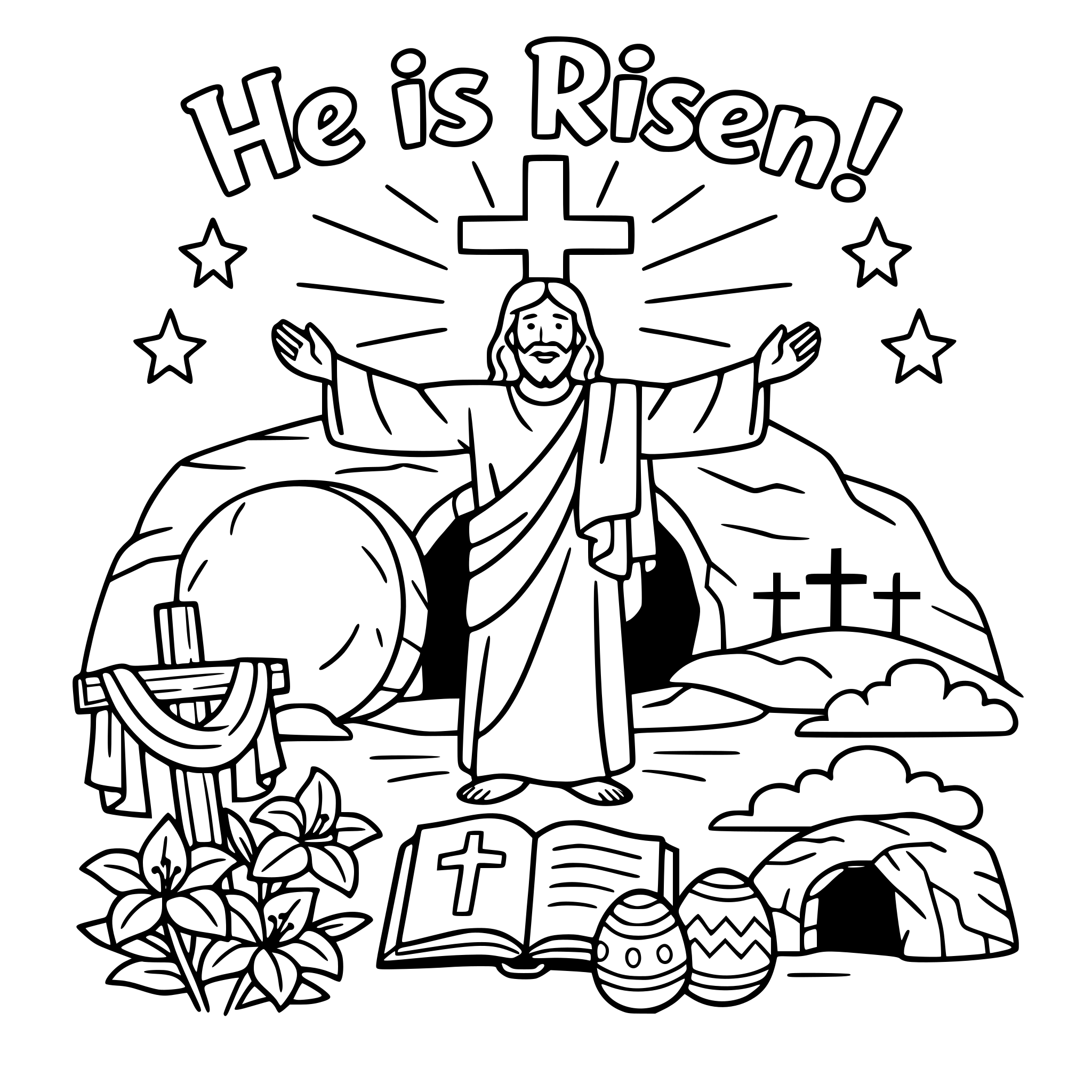 Christian easter themed coloring pages