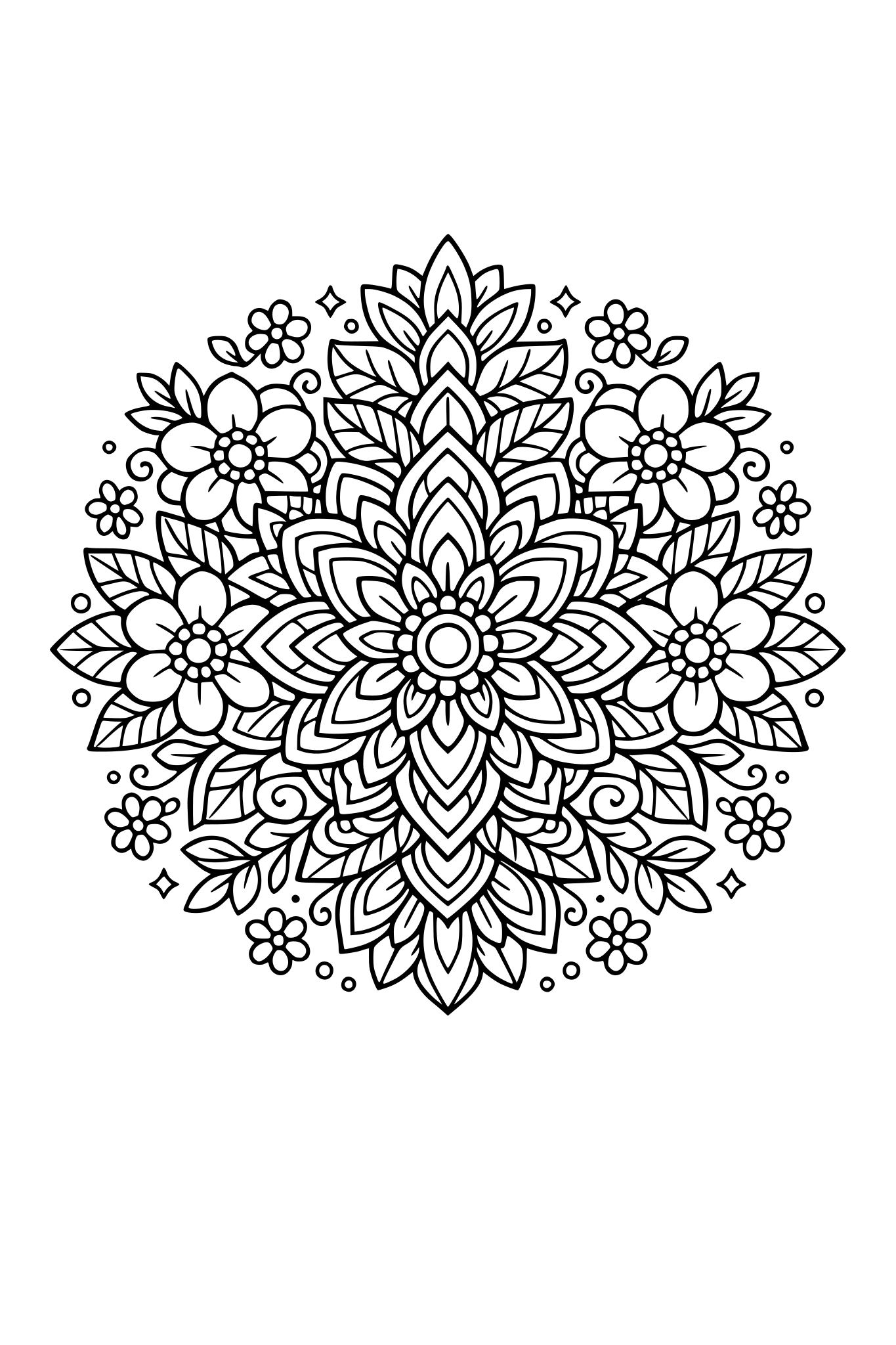 I want mandala art with creative floral design