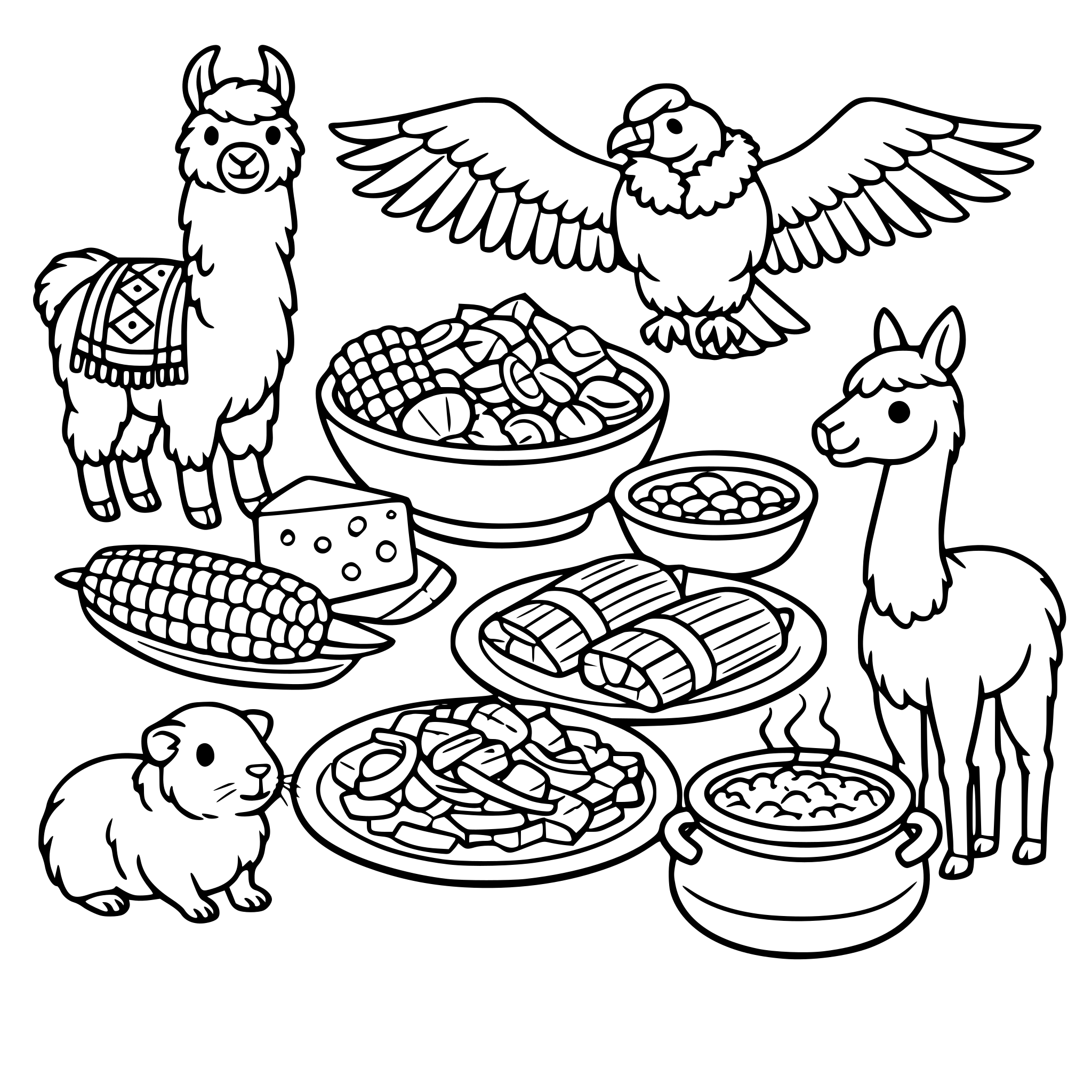 Comidas y animales de Peú