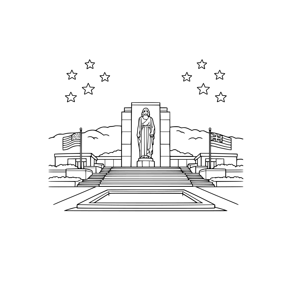 Punchbowl War Memorial without fire pit or headstones