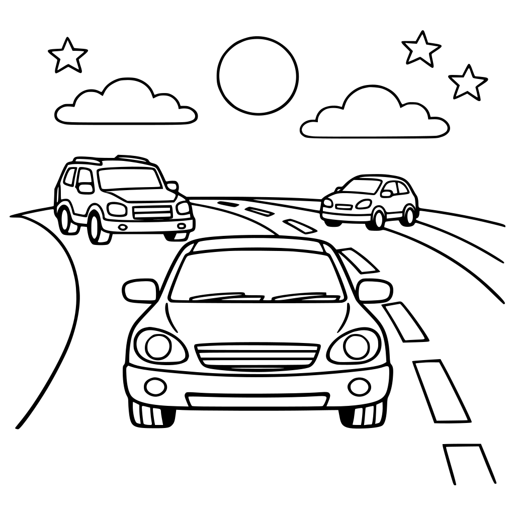 Cars driving on a road