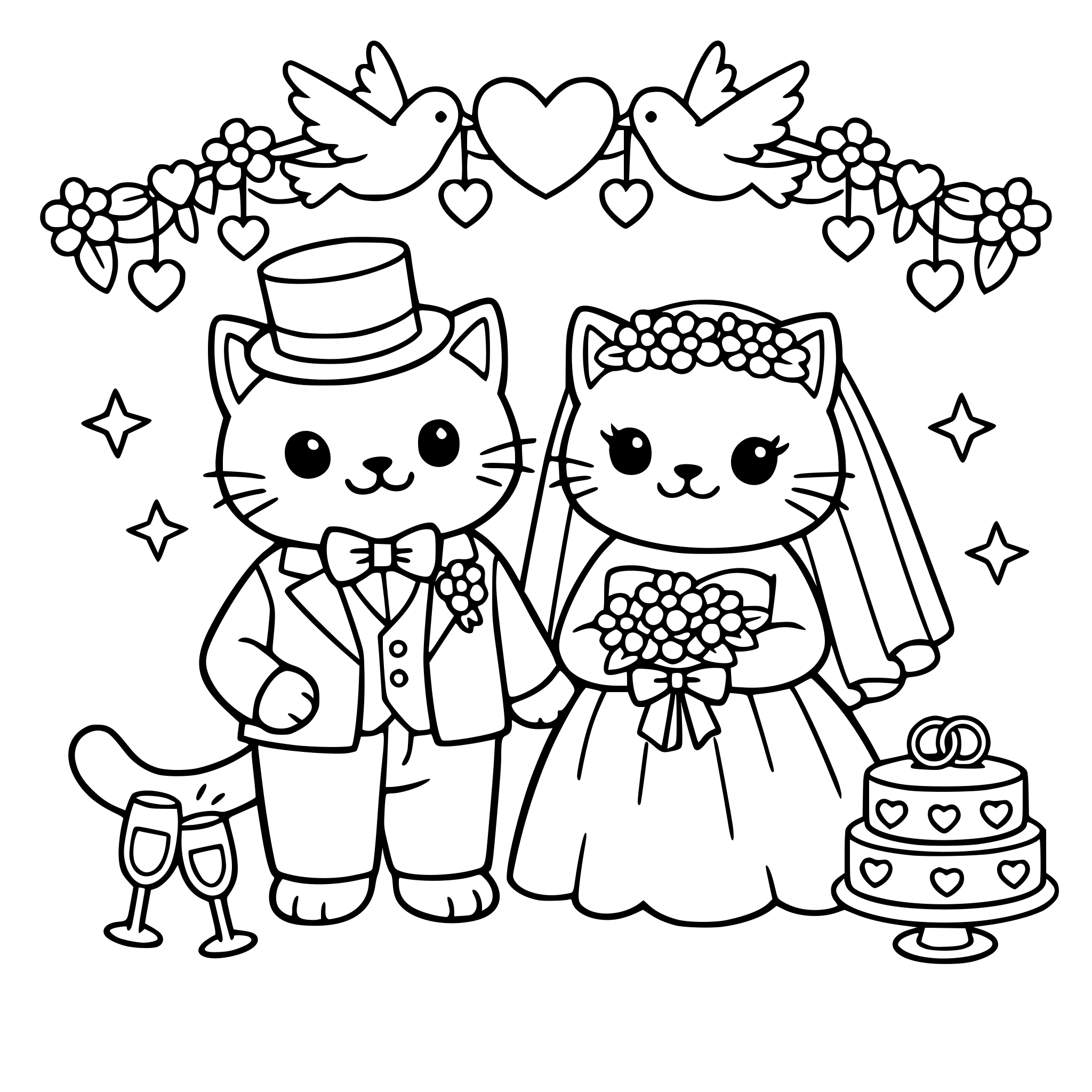 wedding with cats
