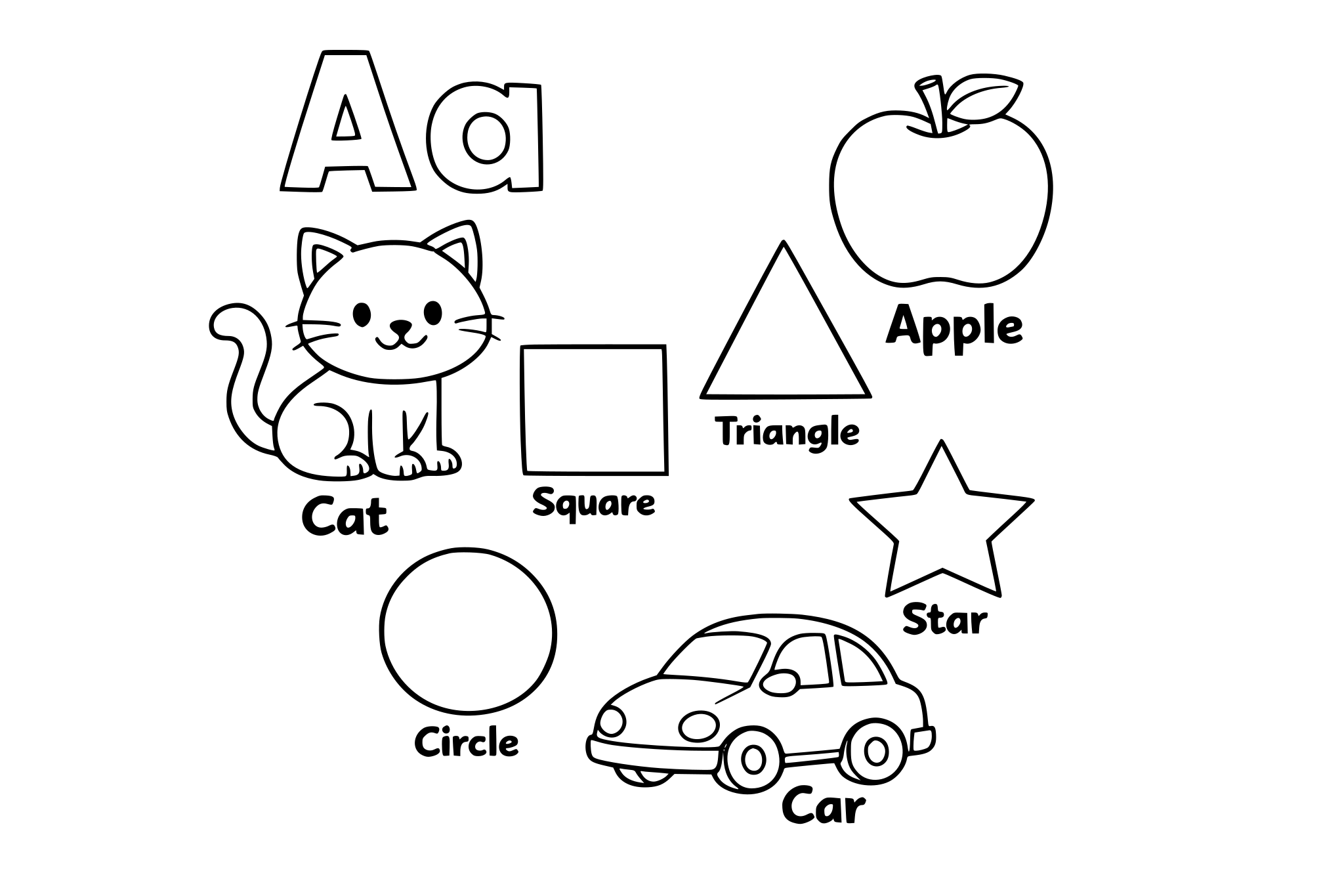 learning alphabets, shapes and words