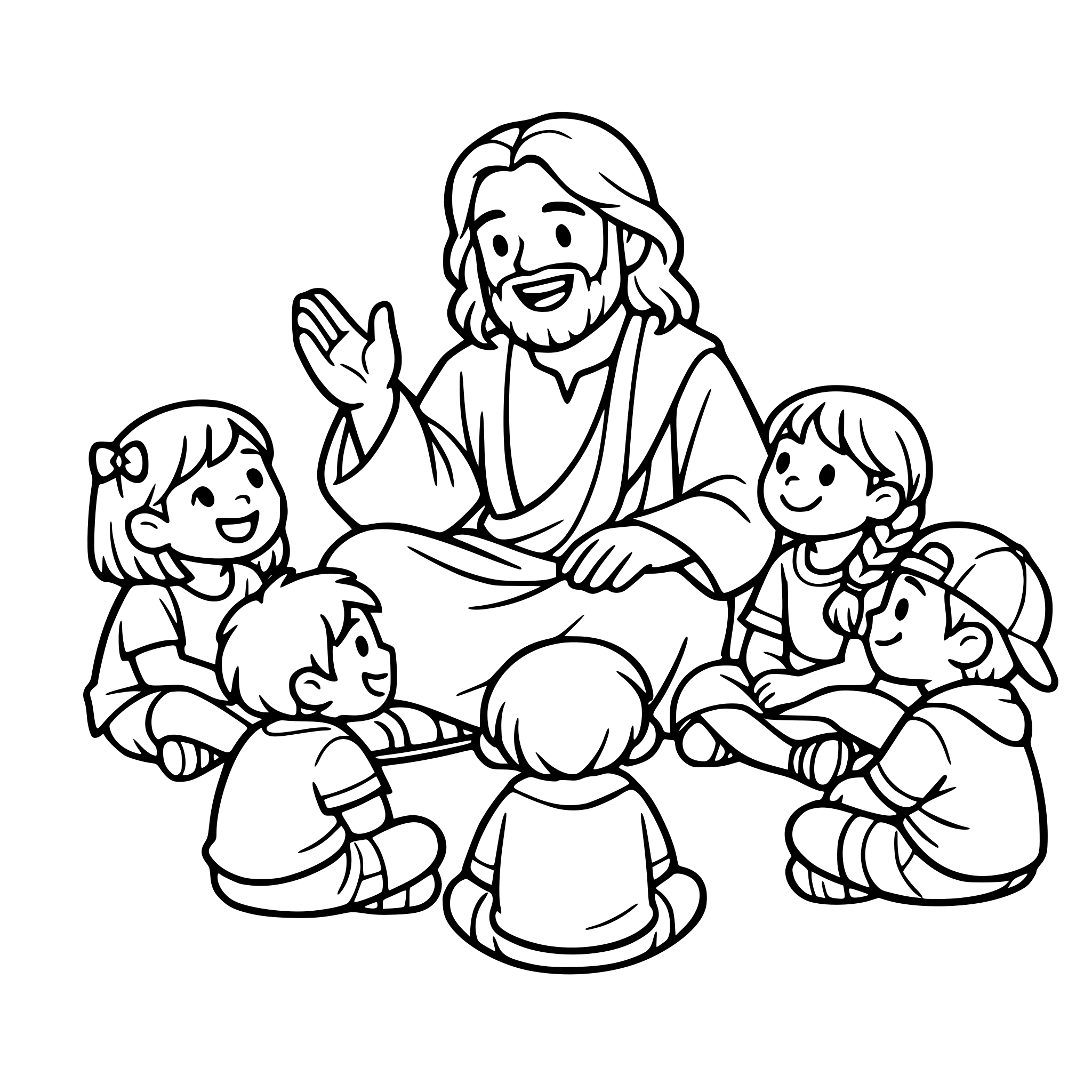 A cute, comfy and cozy of Jesus Christ teaching children