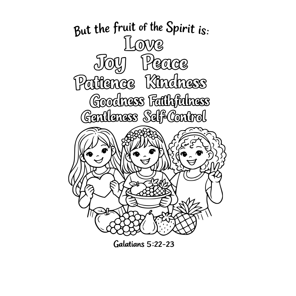 Galatians 5-22-23, Fruits of The Spirit, Girls