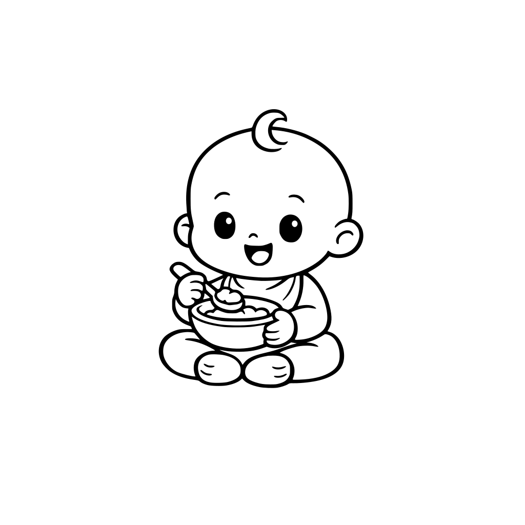 Ek hi cute baby character Baby apni daily life jeeta hai Har page = 1 simple activity No background clutter → sirf baby + 1 object