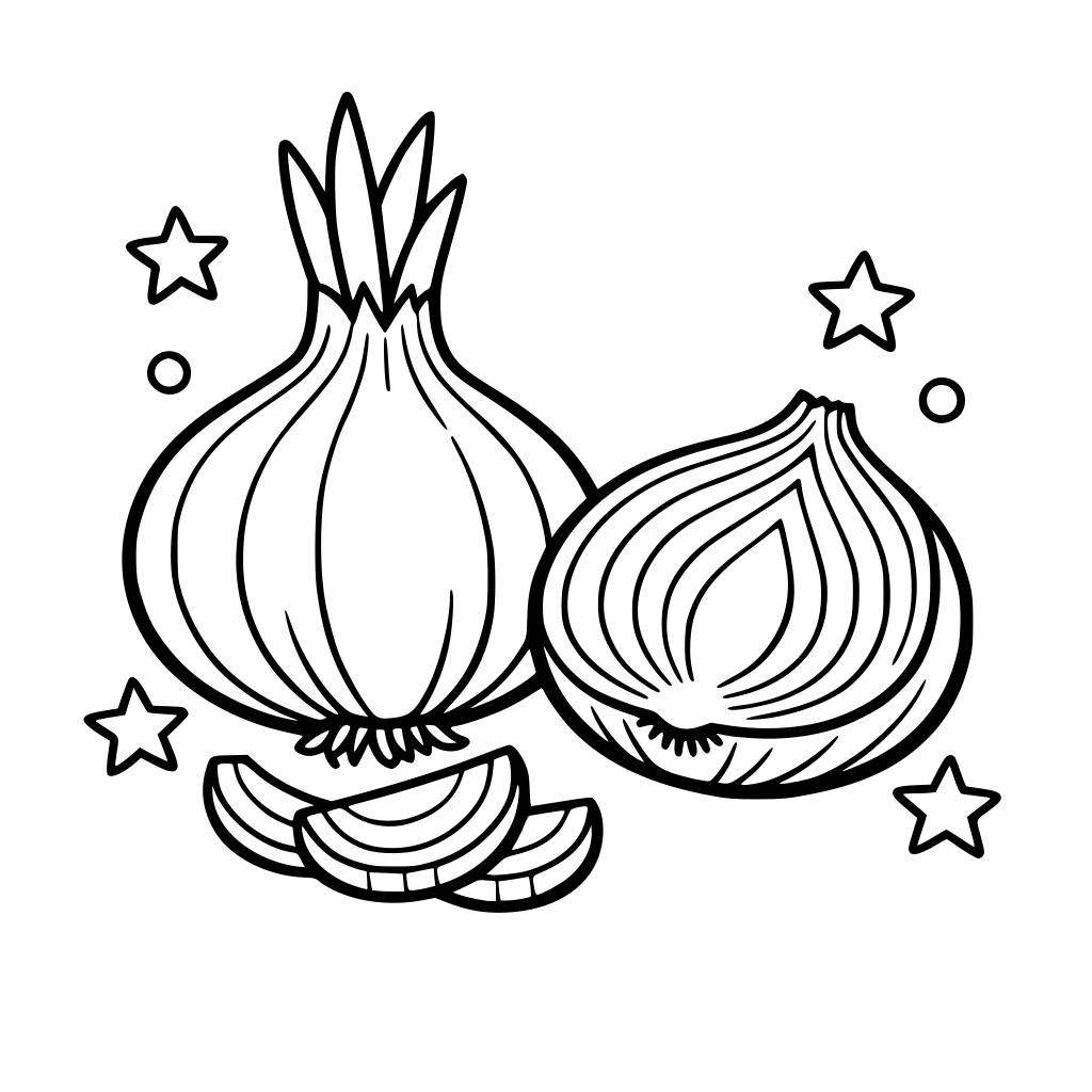 un coloriage d'oignon