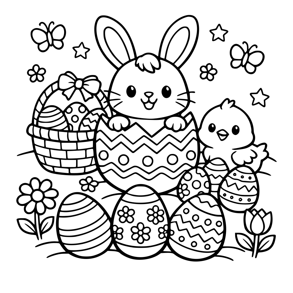 a easter style coloring book
