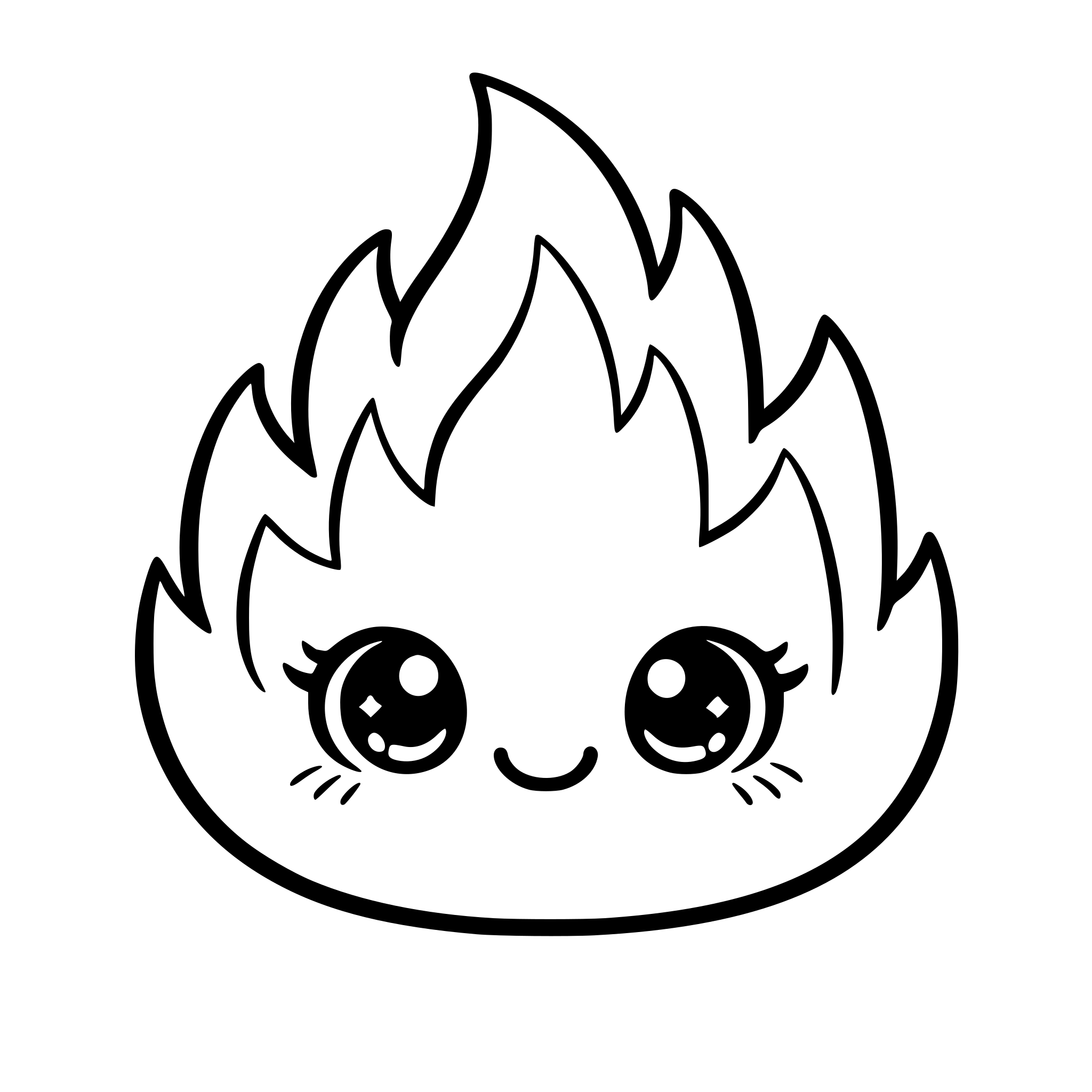 flame cute eyes head only