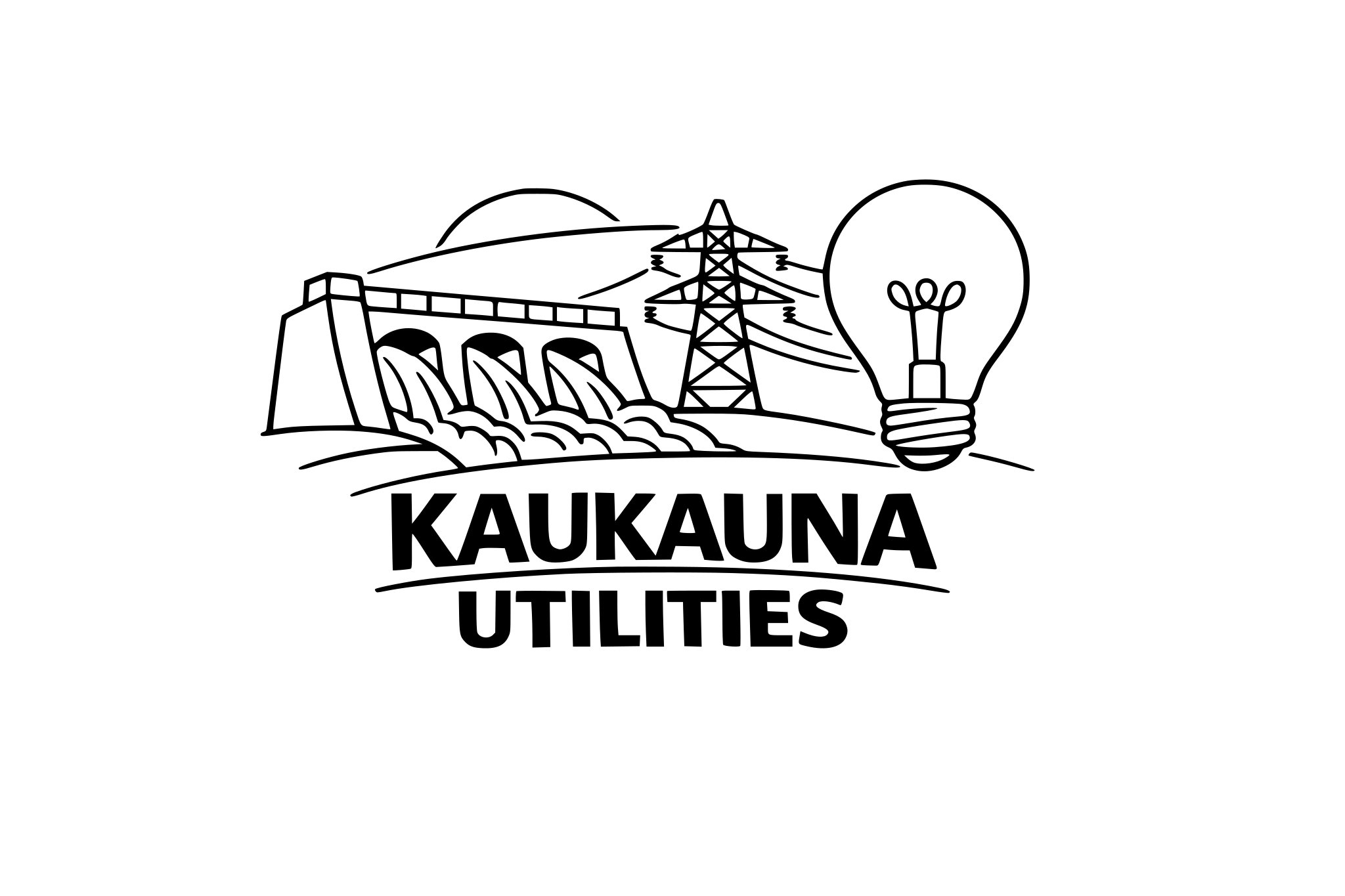 Use the Kaukauna Utilities logo and make it a coloring book image.