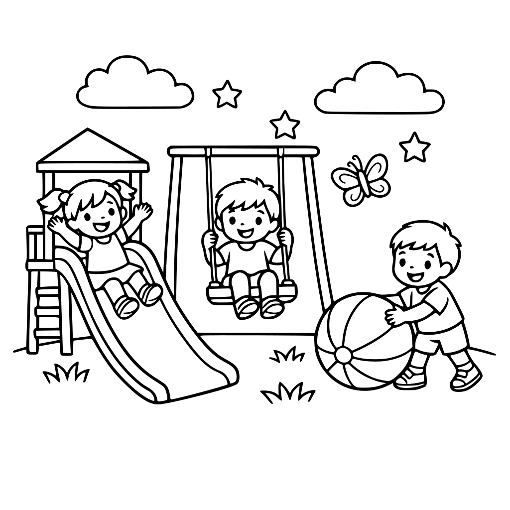 crianças brincando no parque